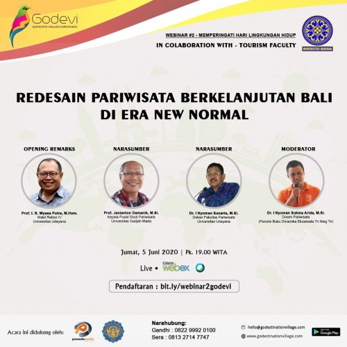Webinar Godevi Seri #2 Redesain Pariwisata Berkelanjutan Bali Di Era New Normal
